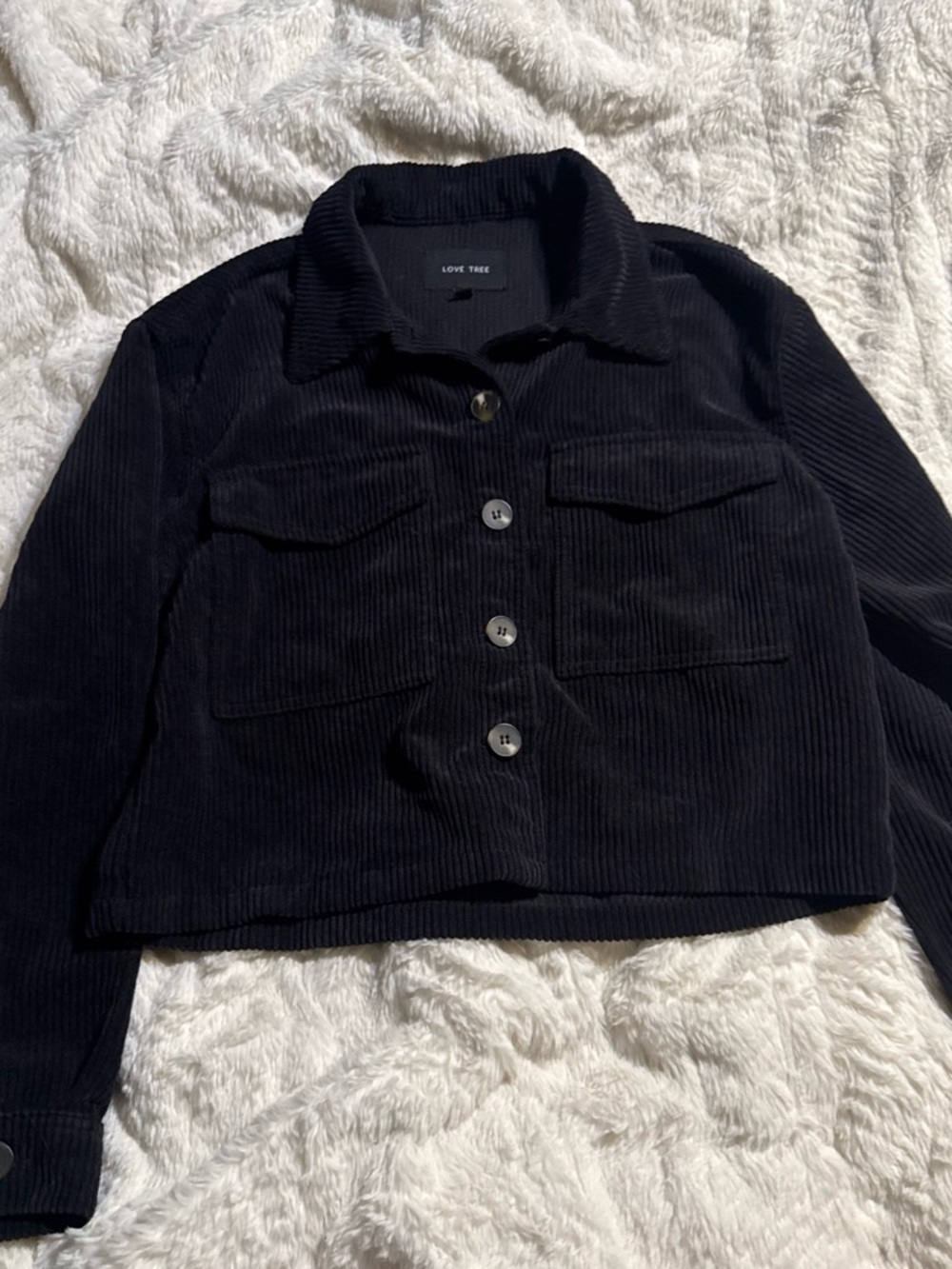Corduroy crop jacket